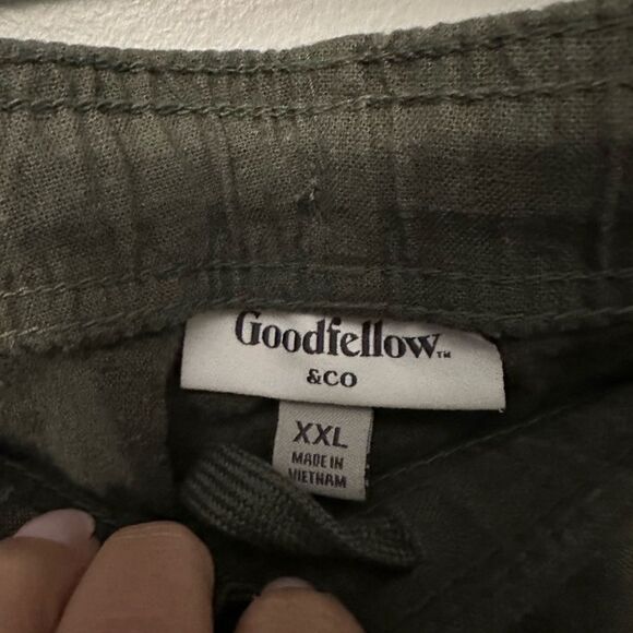NWT Goodfellow & Co Everyday Linen Blend Cargo Shorts Olive Green Size XXL - Picture 4 of 8